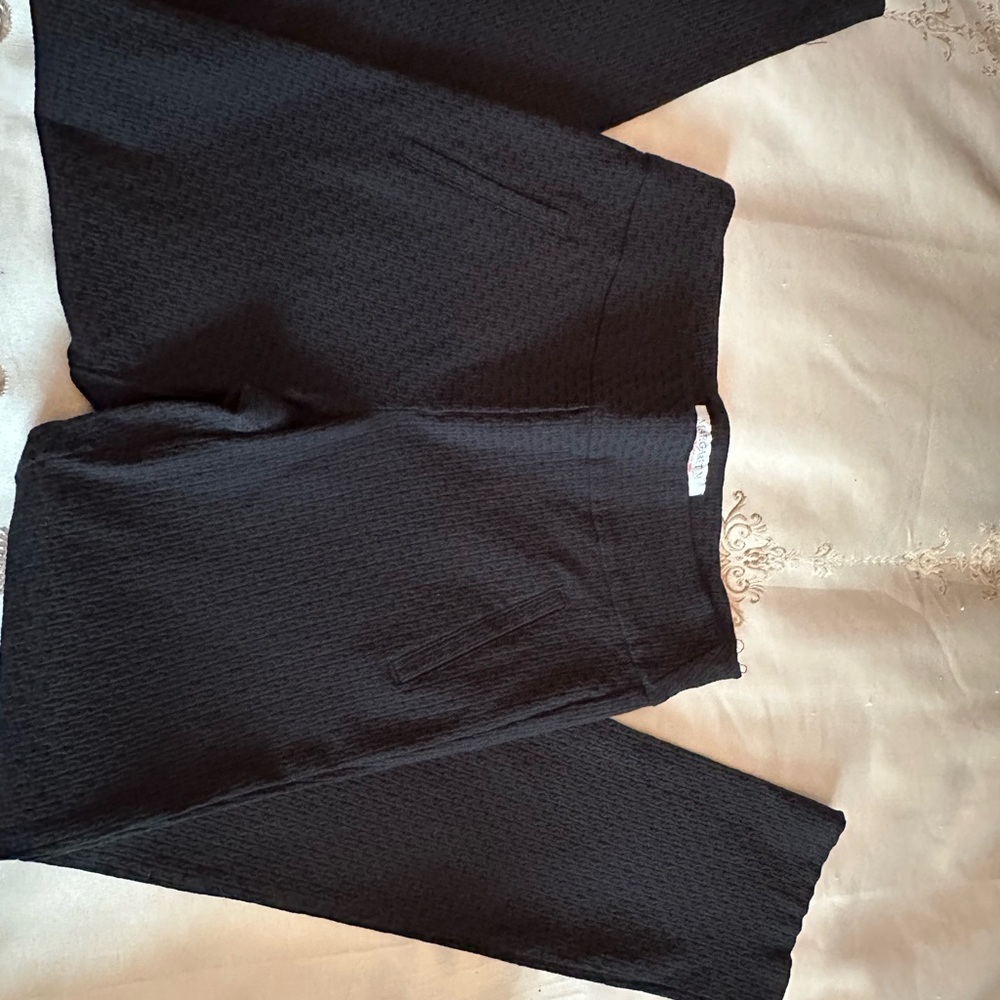 Margaret M Black Textured Pants